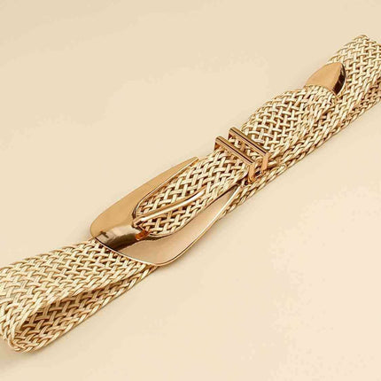 Asymmetrical Clasp Woven Waist Belt for Effortless Chic Style