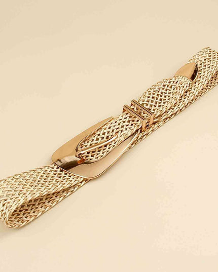 Asymmetrical Clasp Woven Waist Belt for Effortless Chic Style