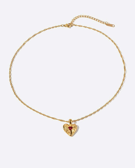 Timeless 18K Gold-Plated Heart Pendant Necklace in Durable Stainless Steel