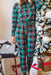 Cozy Plaid Lounge Set with Long Sleeve Top and Pants