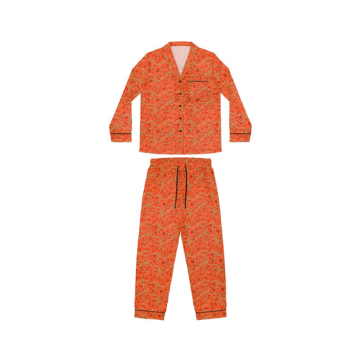 Vero Gold Chain Orange Women's Satin Pajamas