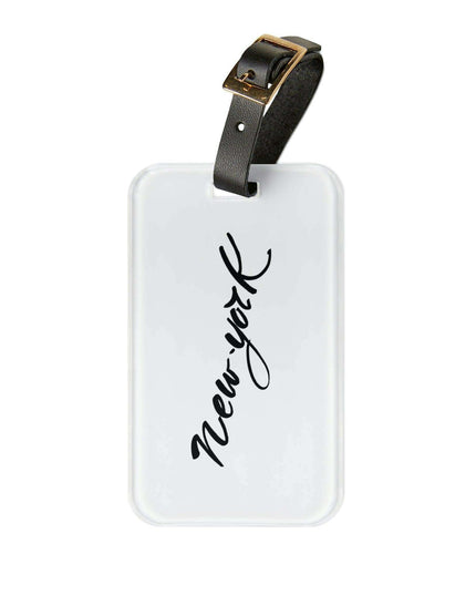 Personalized Premium Acrylic Luggage Tags with Adjustable Leather Strap