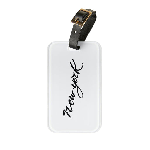 Elite Maison Clear Acrylic Bag Tag Set with Leather Strap