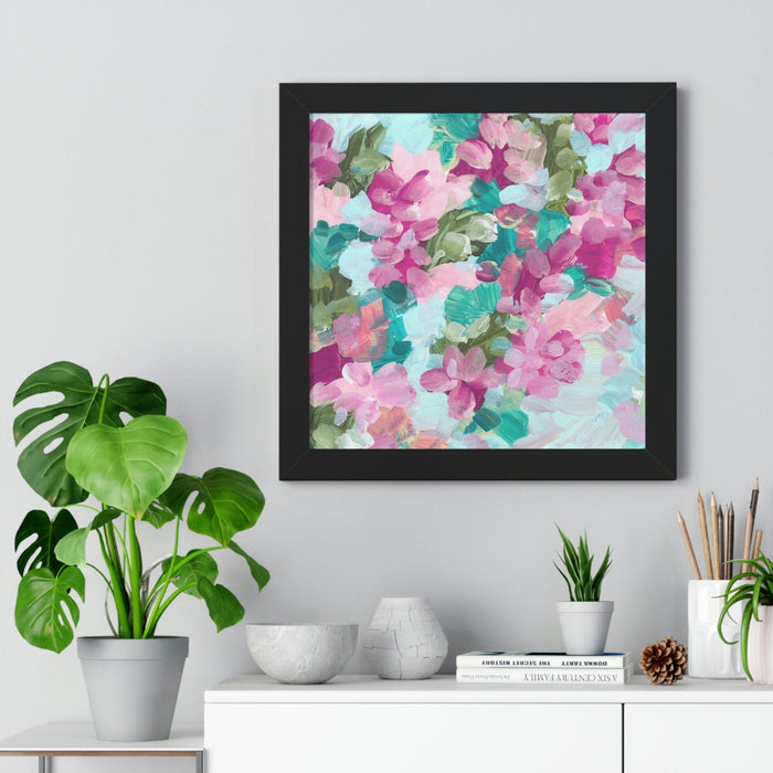 Elite Floral Harmony Framed Poster with Sustainable Finishing