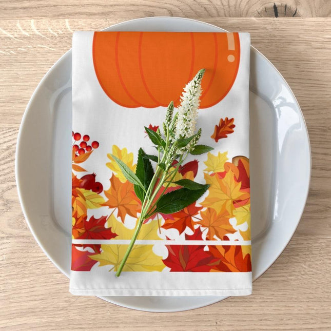 Harvest Elegance Collection: Set of 4 Premium Microfiber Cocktail Napkins - 19"x19"