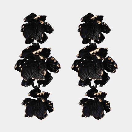 Chic Floral Zinc Alloy Dangle Earrings - Style Elevation