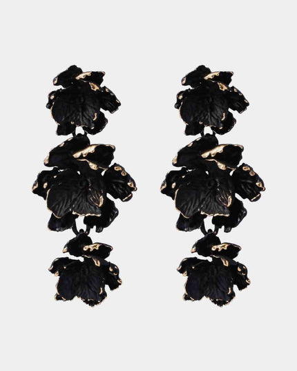 Chic Floral Zinc Alloy Dangle Earrings - Style Elevation