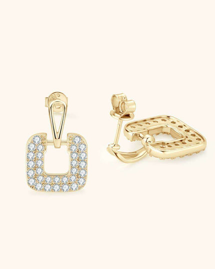 Radiant 1.68 Carat Lab-Grown Diamond Sterling Silver Drop Earrings