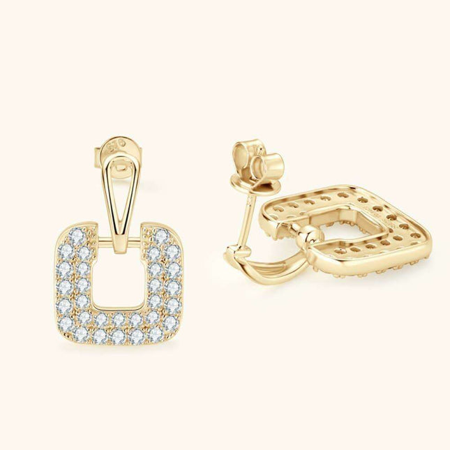 Radiant 1.68 Carat Lab-Grown Diamond Sterling Silver Drop Earrings