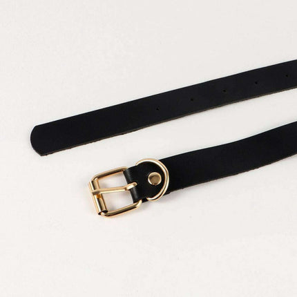 Sleek Chain-Embellished Faux Leather Waist Belt