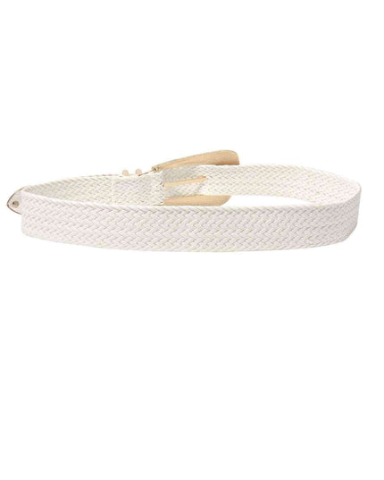 Asymmetrical Clasp Woven Waist Belt for Effortless Chic Style
