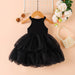 Chic Ribbed Tulle Layered Dress for Toddler Girls