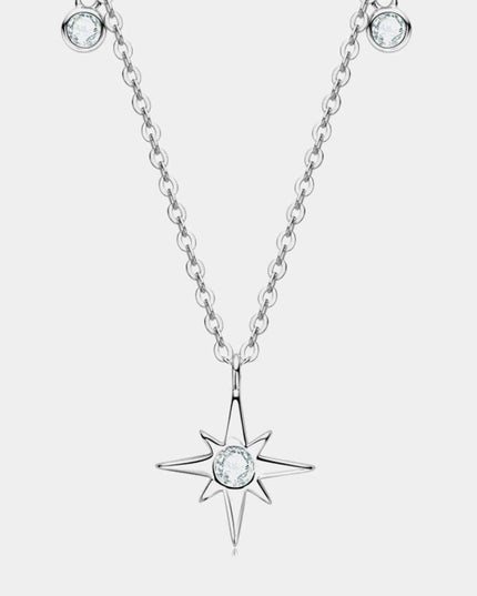 Starlit Charm Lab-Grown Diamond Pendant Necklace in Sterling Silver