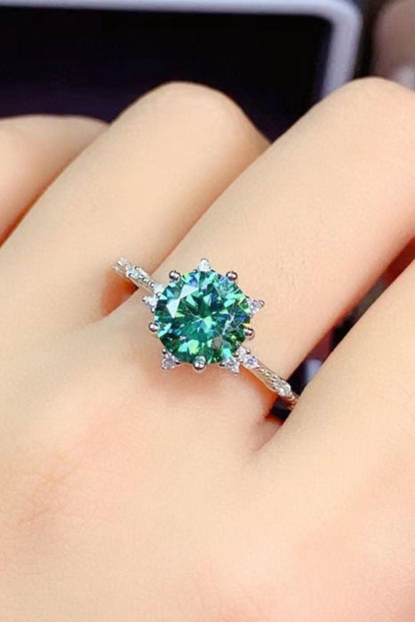 Elegant 1 Carat Lab-Created Diamond Sterling Silver Ring - A Timeless Statement Piece