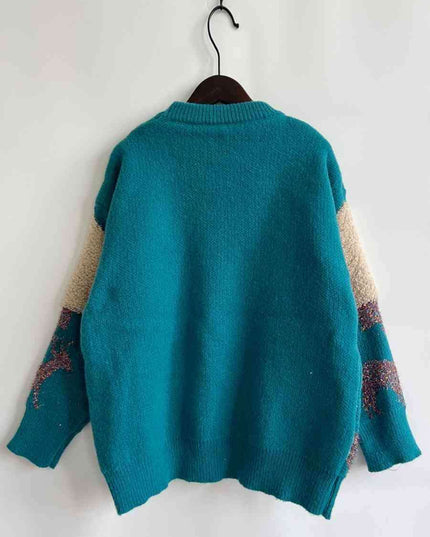 Festive Reindeer and Christmas Tree Knit Pullover