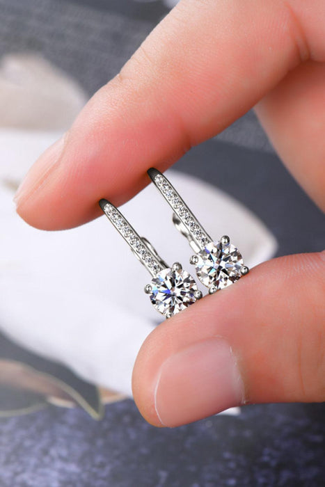 Sparkling 2 Carat Moissanite & Zircon Accent Earrings in Sterling Silver