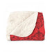 Red Damask Floral Sherpa Fleece Blanket