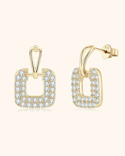 Radiant 1.68 Carat Lab-Grown Diamond Sterling Silver Drop Earrings