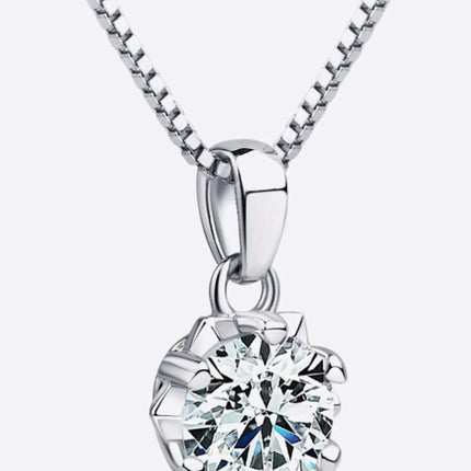 Elegant Moissanite Pendant Necklace in Platinum - A Luxurious Statement Piece