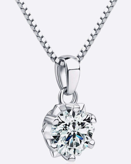 Elegant Moissanite Pendant Necklace in Platinum - A Luxurious Statement Piece