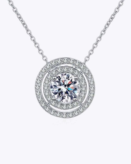 Sterling Silver Moissanite Necklace with Zircon Accents - A Timeless Treasure