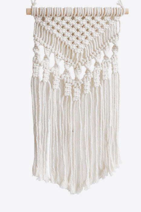 Bohemian Cotton Rope Macrame Wall Art with Fringe Detail