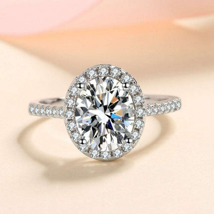 Contemporary Sterling Silver Lab-Grown Diamond Ring with Zircon Accents - A Touch of Elegance