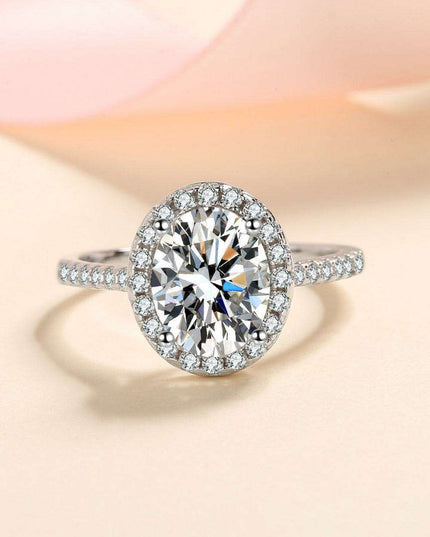 Contemporary Sterling Silver Lab-Grown Diamond Ring with Zircon Accents - A Touch of Elegance