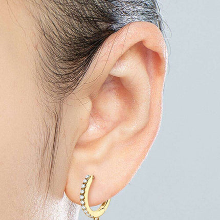 Elegant Sterling Silver Drop Earrings with Lab-Grown Diamonds