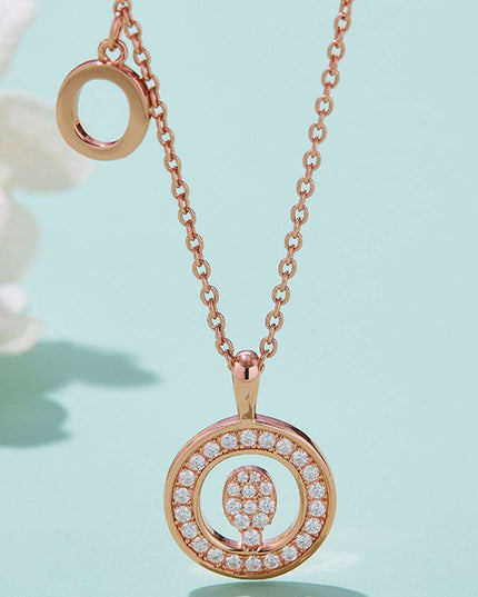 Stunning Rose Gold-Plated Necklace with Lab-Created Diamond - A Modern Elegance