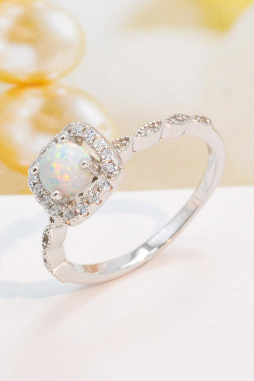 Opal Adorned Sterling Silver Ring: Elevate Your Style