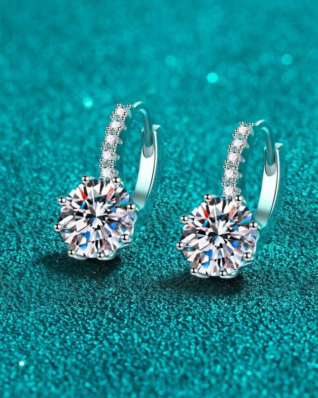 Elegant 4 Carat Certified Lab-Grown Diamond Silver Earrings with Zircon Accents and Warranty