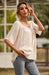 Square Neck Pleated Tunic Blouse with Raglan Sleeves - Women's Fashion Essential