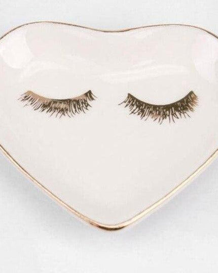 Romantic Heart-Shaped Ceramic Trinket Dish with Colorful Designs