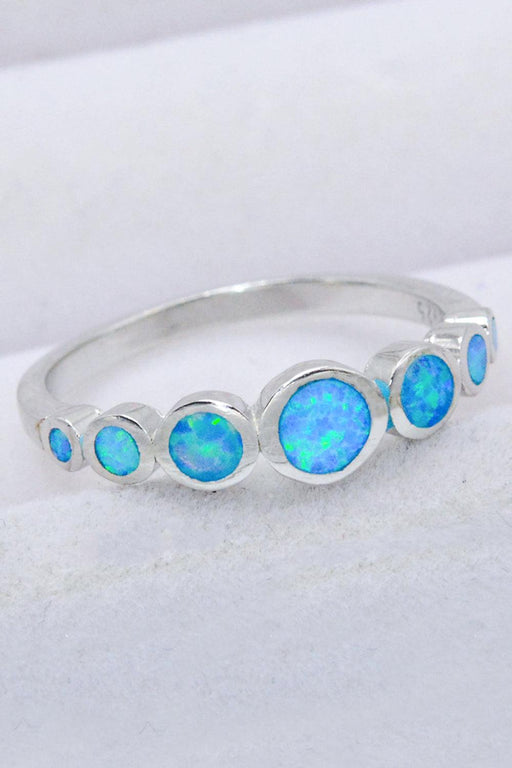 Opal Splendor: Handcrafted Sterling Silver Ring with Australian Opals