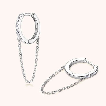 Sophisticated Charm: Lab-Grown Diamond Sterling Silver Huggie Earrings - A Modern Classic