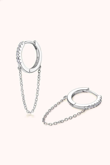 Elegant Moissanite Sterling Silver Minimalist Huggie Earrings - Graceful Charm