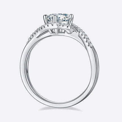 Elegant Crisscross Lab-Grown Diamond Band with Stunning Accents