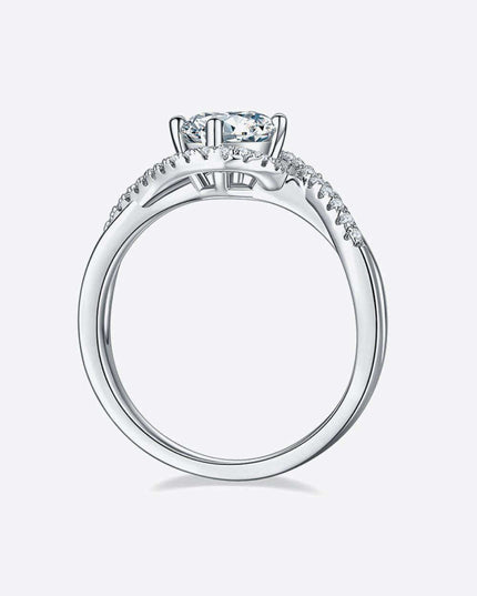 Elegant Crisscross Lab-Grown Diamond Band with Stunning Accents