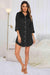 Elegant Collared Nightgown with Button-Up Front and Pocket - Luxurious Loungewear for Ultimate Comfort