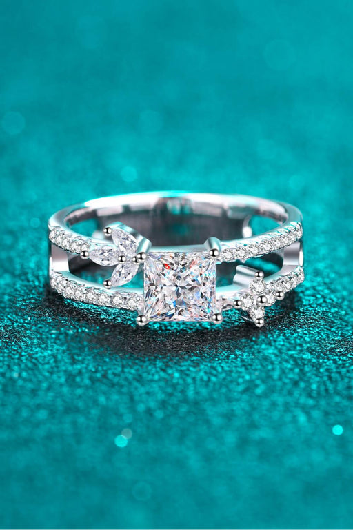 Opulent Double Layered Moissanite Ring with Dazzling Zircon Accents