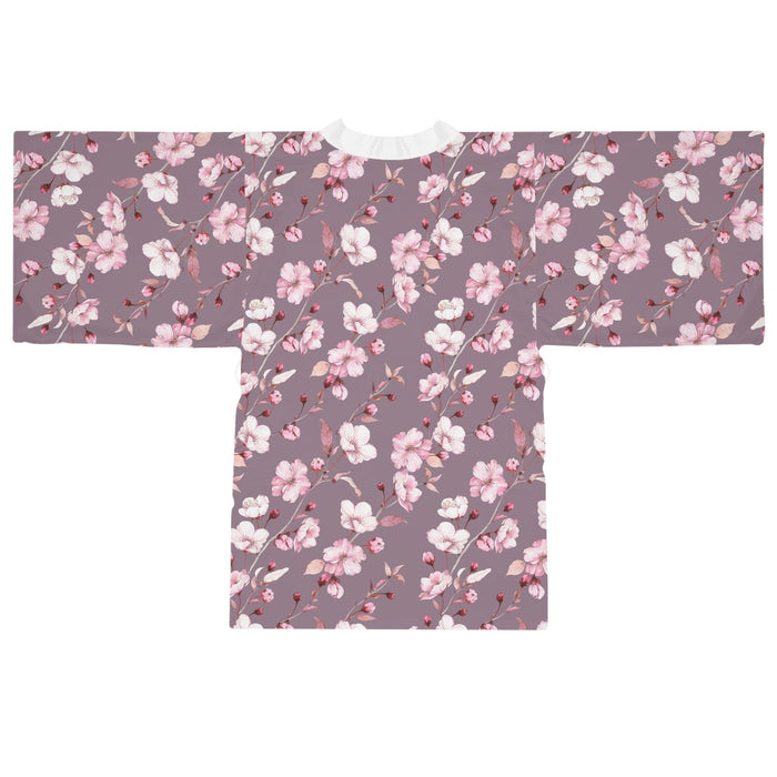 Japanese Blossom Serenity Kimono Robe with Bell Sleeves