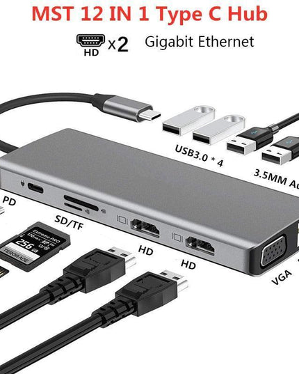 6-Port Dual HDMI Multi-Display Docking Station with 4K Output and USB 3.0 Connectivity