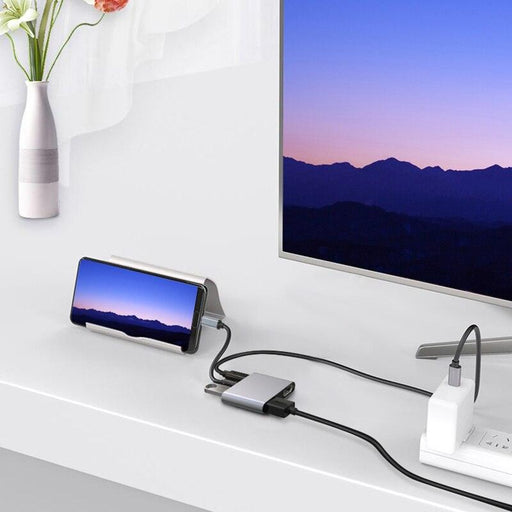 Dual HDMI-Compatible Docking Station with USB 3.0 Hub and 4K Image Output - Versatile 6-in-1 Adapter