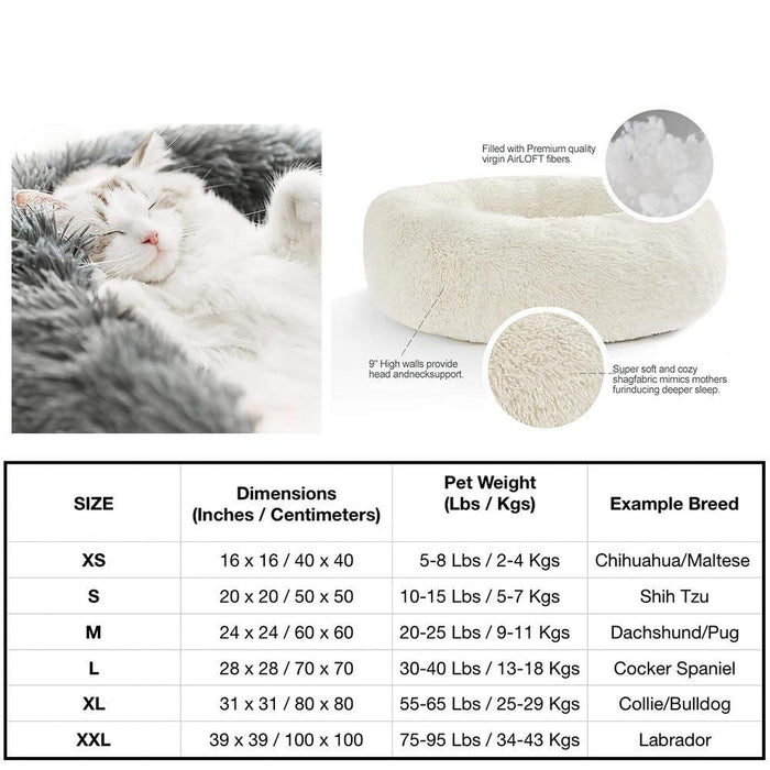 Plush Comfort Cuddler Pet Bed - Luxurious Retreat for Cats and Dogs