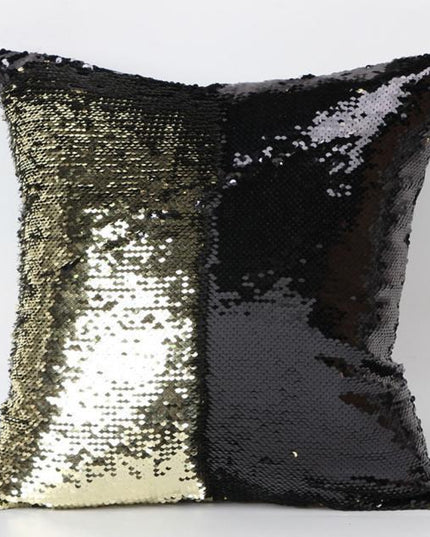 Luxurious Two-Tone Sequin Throw Pillow Cover for Chic Interior Styling