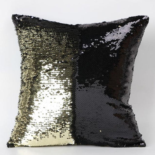 Luxurious Double Color Sparkle Sequins Pillow Cover for Home Decor Glamour
