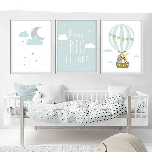 Dream Big Quotes Printed Unframed Canvas for Nursery Inspiration
