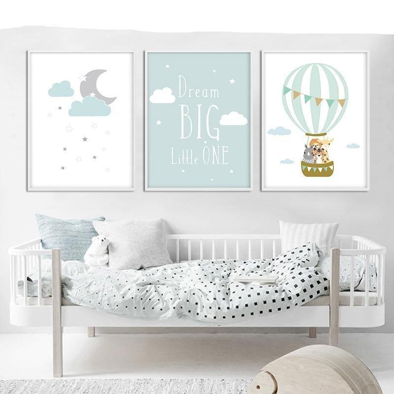 Dream Big Quotes Printed Unframed Canvas for Nursery Decor