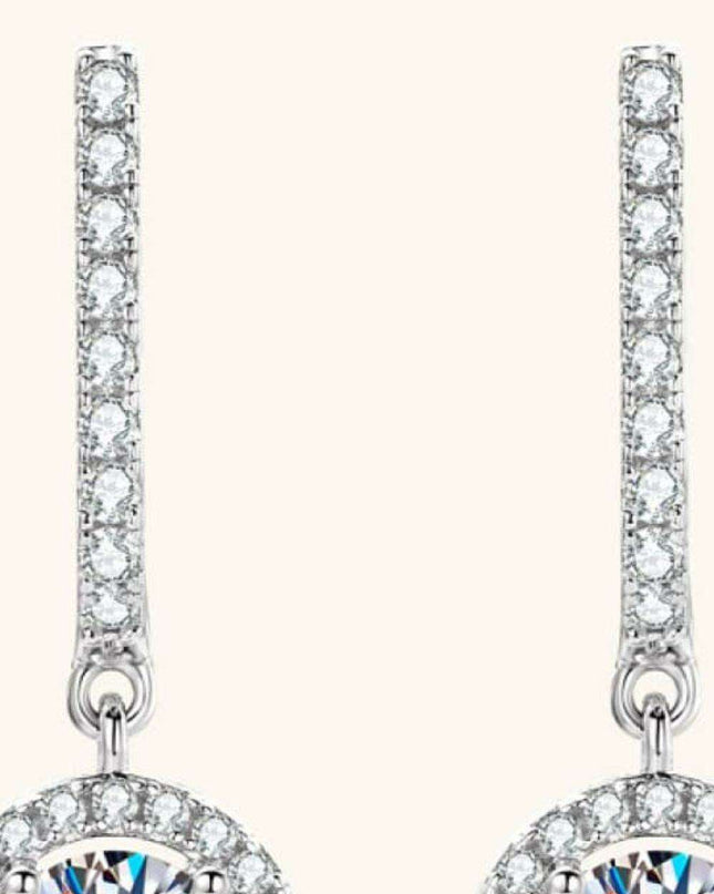 Radiant Moissanite Teardrop Earrings - Sterling Silver Sophistication